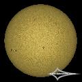 GSO 150/750 + Baader Planetarium Mark III; Nikon D7200; ISO 100; 1/1600s; Celestron AVX; PIPP, AuSt, LR.June 26, 2026 (UTC 14:31� 14:35)stacked for 10...